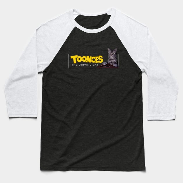 Toonces the Driving Cat Baseball T-Shirt by BodinStreet